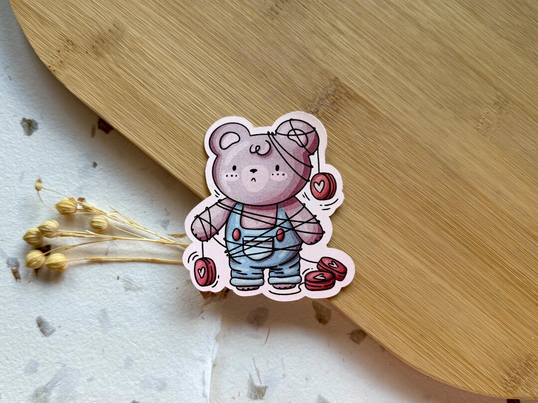 Teddy Bear With Yoyo Toy Cottagecore Sticker Cute Animal 90s Themed