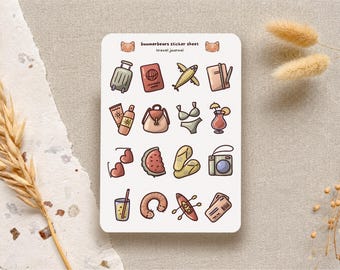 Travel Stickers: Journal Stickers, Cozy Traveling Suitcase, Wanderlust Sticker, Planner, Scrapbook