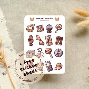 90er Jahre Nostalgie Sticker: Vinyl Retro Sheet, Y2K Cozy Cottagecore, Journal Sticker, Planer, Scrapbook