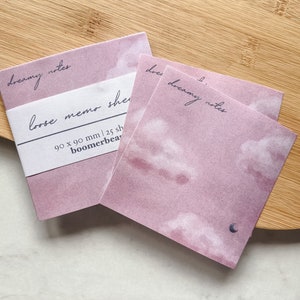 Pastell Bewölkter Himmel Memo Seiten | Aquarell Notizblock | Niedlicher verträumter Planer (Notizblock) zum Organisieren von Aufgaben