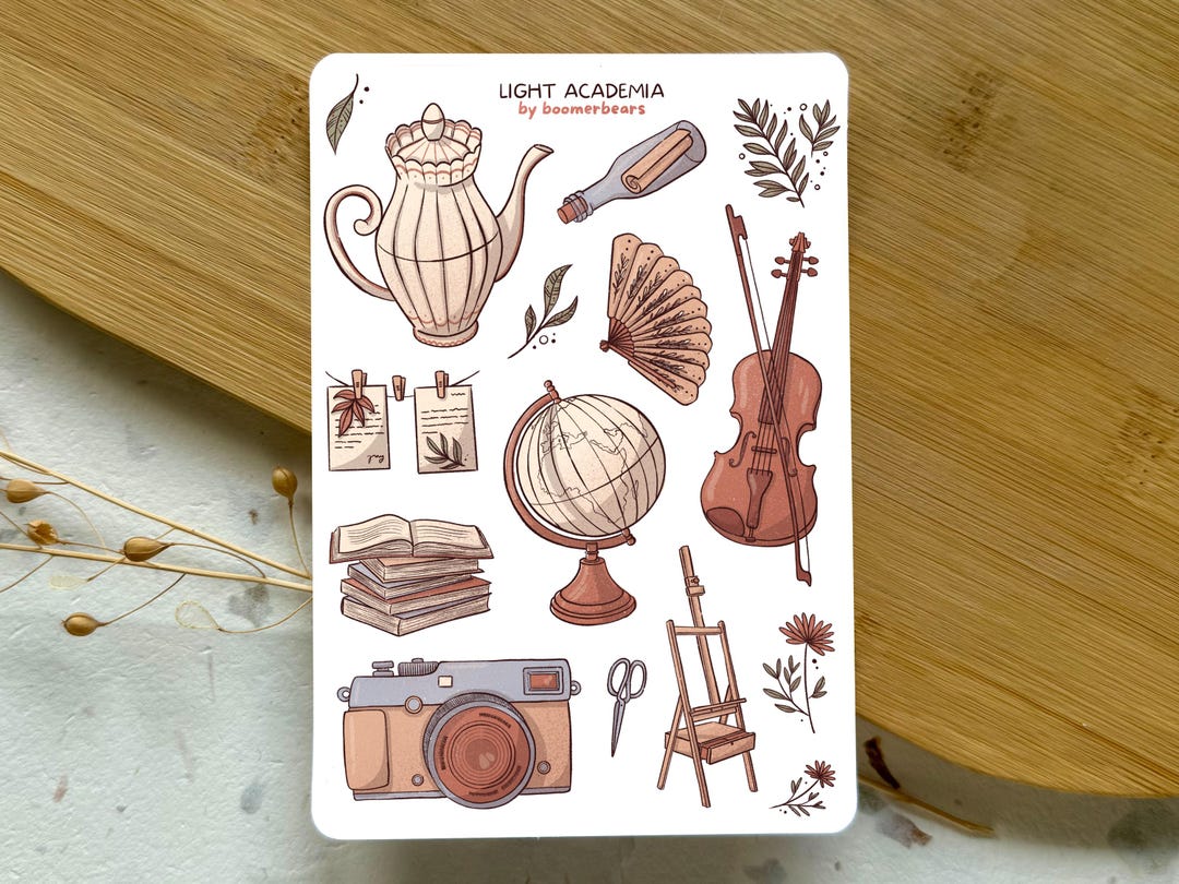 Page Stickers Rgp Light Academia Vinyl Sticker Sheet | Cottagecore Vibes | Vintage ...