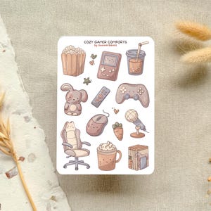 Cosy Gamer Aufkleber: Vinylfolie, Cottagecore Journal Aufkleber, Planer, Scrapbook