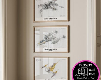 Szkic koncepcyjny Starfighters: wydruk artystyczny Star Wars (pobranie cyfrowe)