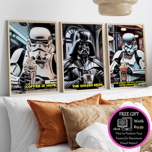 Star Wars Storm Trooper Coffee Printable Star Wars Poster Darth Vader Print Wall Art Star Wars Decor Painting Coffee Home Gift Stormtrooper