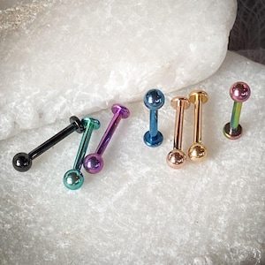 1pc Implant Grade Titanium Labret Stud 16G 5/16" Monroe Chin Ear Cartilage Ring