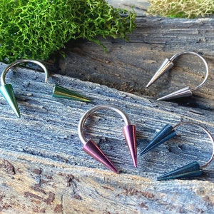 1pc Long Spikes Circular Barbell Color Spiked Horseshoe Septum Ring Piercing