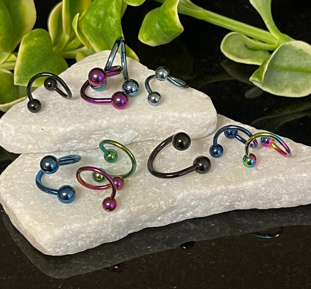 1 Piece Titanium Twist Spiral Belly Ring Navel/naval Belly Etsy