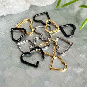 1 Piece Unique Heart Hinged Segment Stainless Steel Ring - 16g or 18g - 8mm & 10mm - Black, Steel and Gold Available!