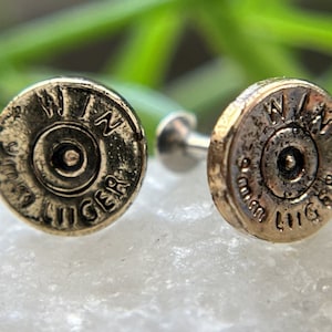 1 Piece Unique 9mm Bullet  Internally Threaded  Labret Stud - 16g - Post Length 6mm or 8mm Available!