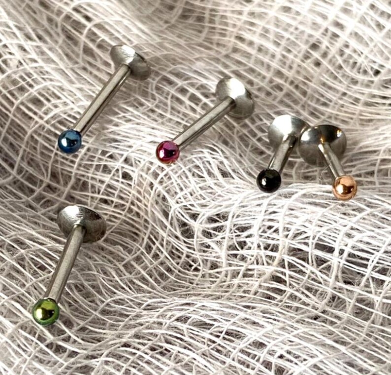 1pc Tiny 2mm Titanium Micro Ball Labret Monroe Stud Internally Threaded ...