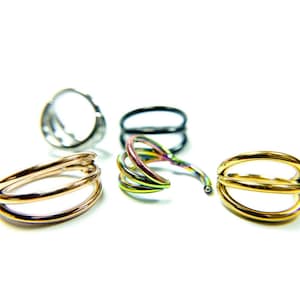 1pc Solid Titanium Triple Hoop Hinged Segment Ring Helix Cartilage Clicker