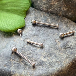 1pc Titanium Push In Ball Labret Threadless Stud Lip Ring Helix Ear Cartilage
