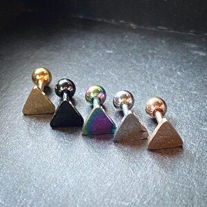 1pc Flat Triangle Top Helix Tragus Cartilage Bar Stud Barbell Surgical Steel
