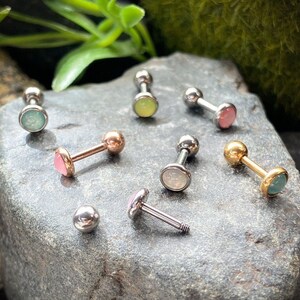 1pc Illuminating Stone Tragus Stud Helix Conch Ear Cartilage Piercing Jewelry