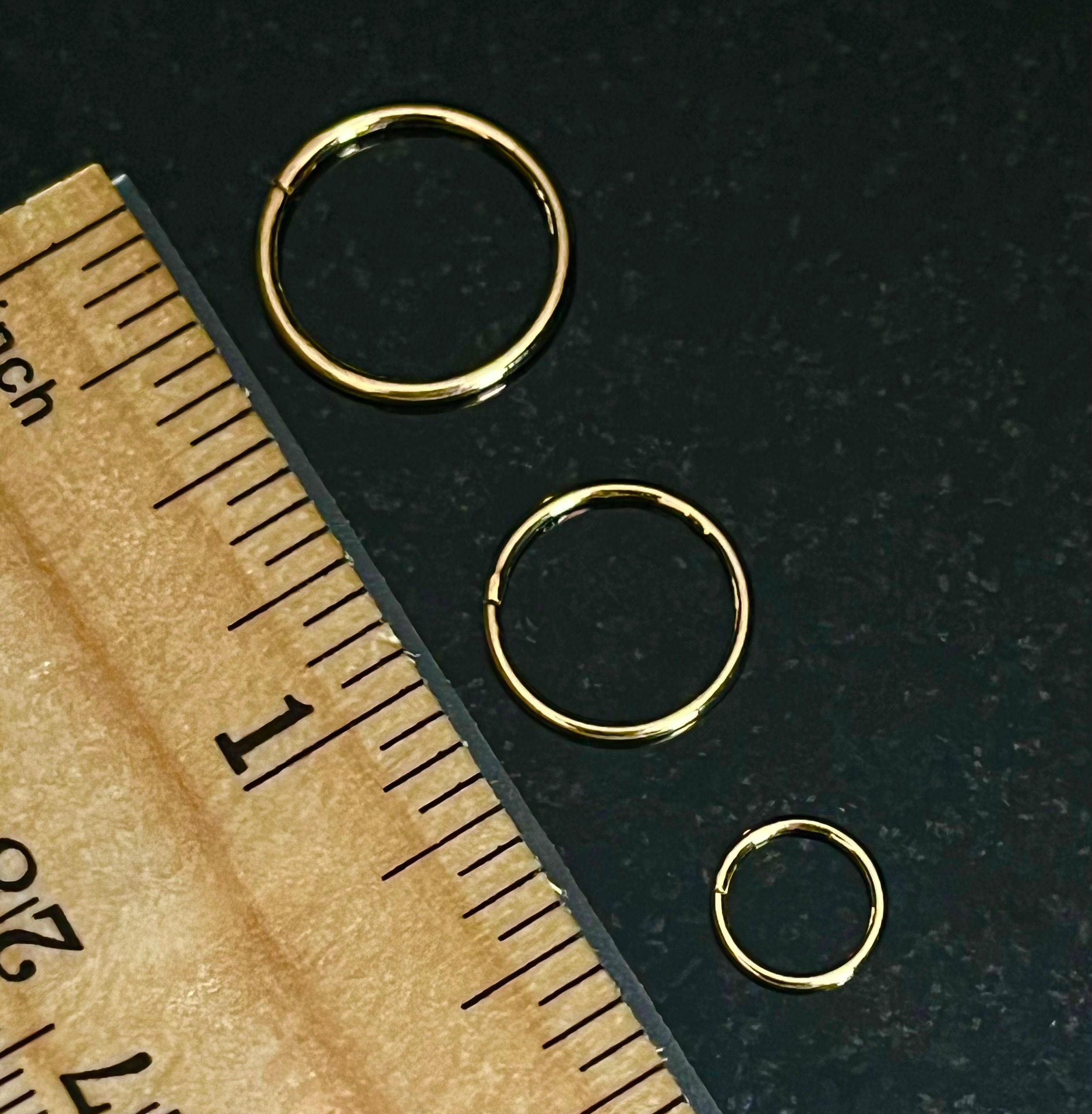 1pc Solid 14kt Gold Hinged Segment Ring Septum Nose Ring Helix Cartilage Clicker
