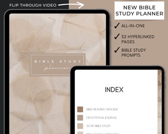 Digitaler Bibelstudienplaner Hyperlinked Faith Planner Goodnotes Planner Gebetstagebuch Sofortiger Download Bibelstudienvorlagen