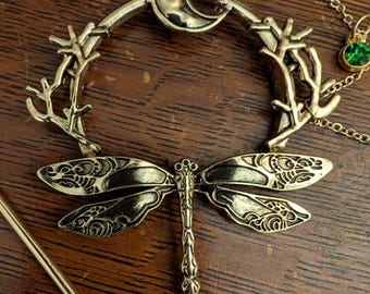 Celtic dragonfly scarf or hair tie