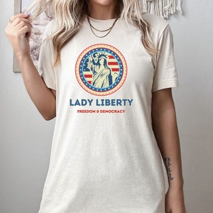QOS White Firework Lady Liberty Tee