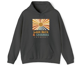 Lake Days & Creemees, Summer Hoodie, Sunset Hoodie, Lake Sweatshirt, Lake Life, Lake Vibes, Summer Vibes, On the Lake, Cute Summer Hoodie