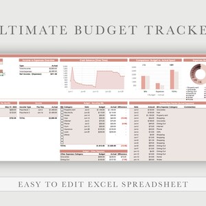 Monthly Budget Tracker Spreadsheet Easy Budget Excel Etsy Monthly Budget Tracker Spreadsheet Easy Budget Excel Etsy