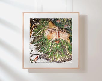 Póster mosaico del Hombre Verde, Museo Arqueológico de Estambul (Descarga digital)
