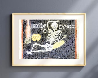 Impresión artística en mosaico de Memento Mori: Decoración de la antigua Roma (Descarga digital)
