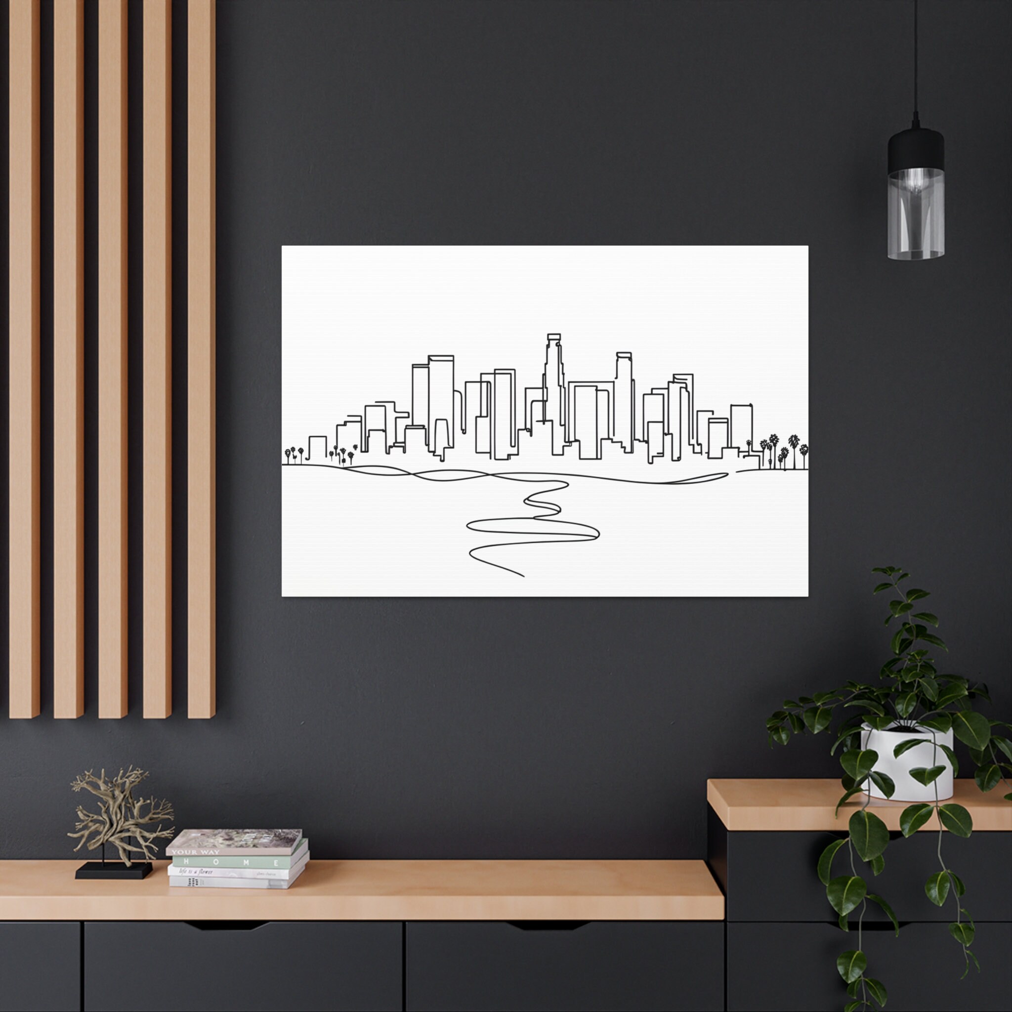 Modern California Wall Decor Los Angeles Skyline Minimalist Wall Art