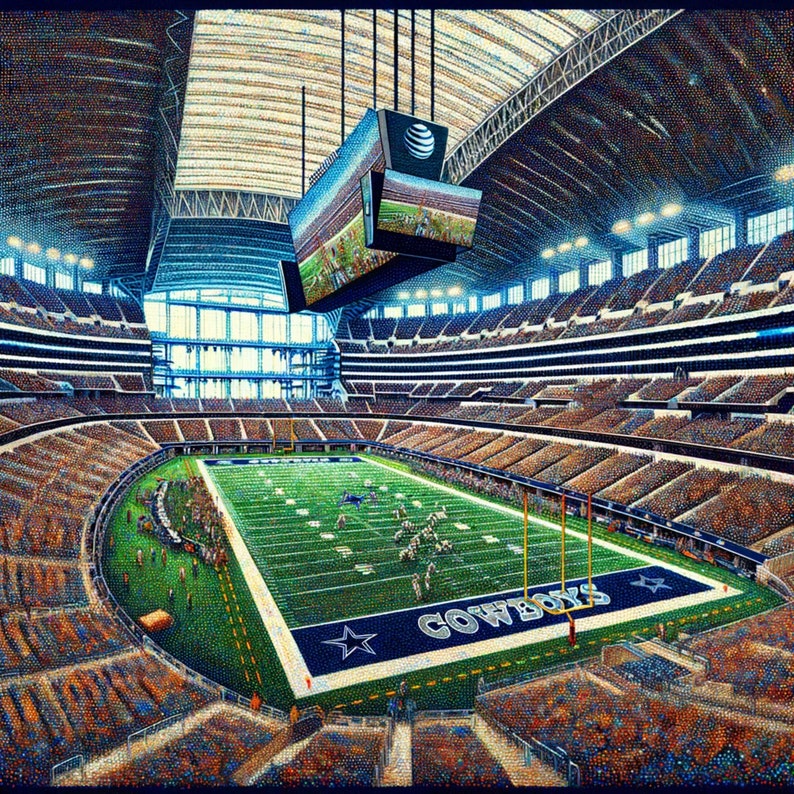 AT&T Stadium Art Collection Set of 4 Digital Prints for Cowboys Fans