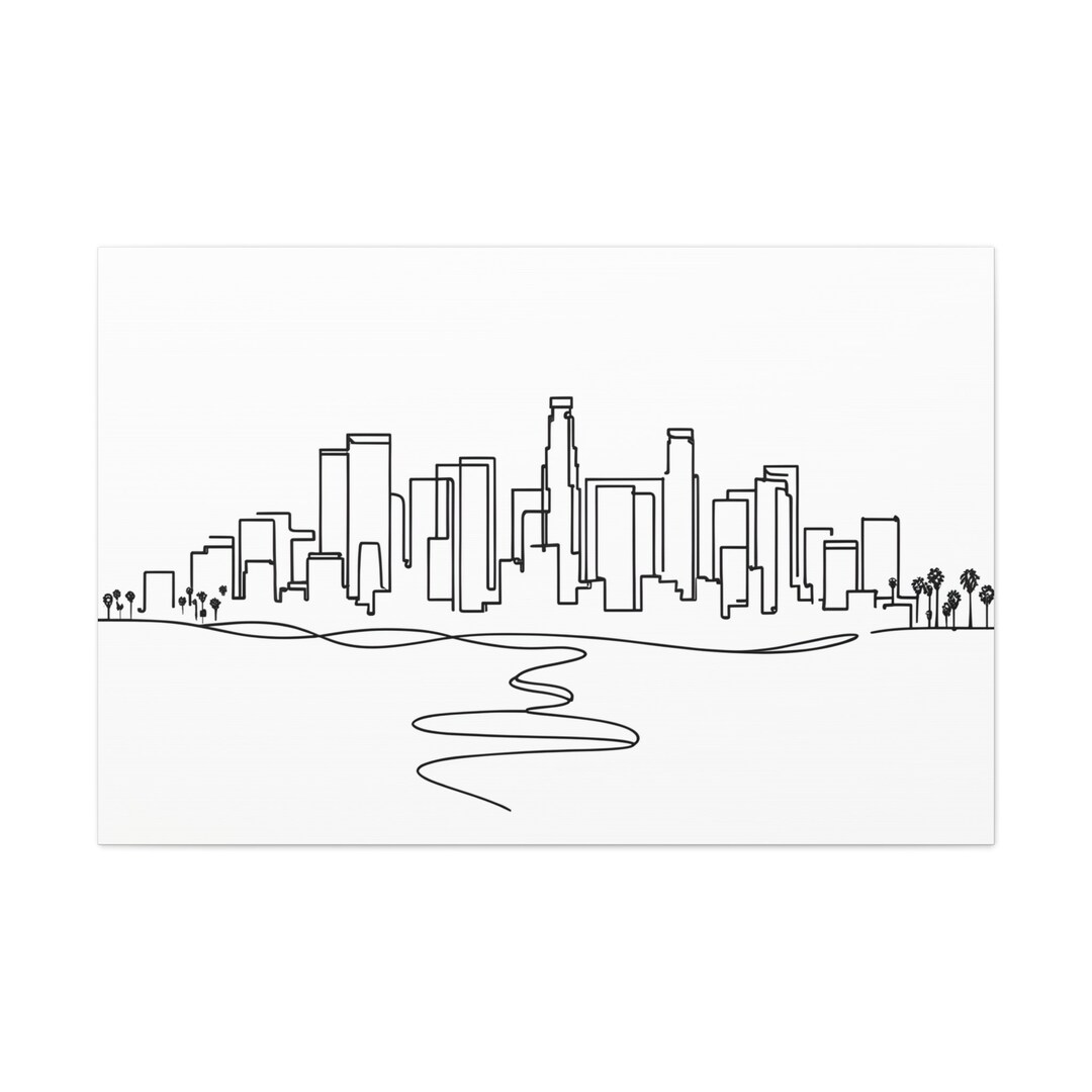Modern California Wall Decor Los Angeles Skyline Minimalist Wall Art
