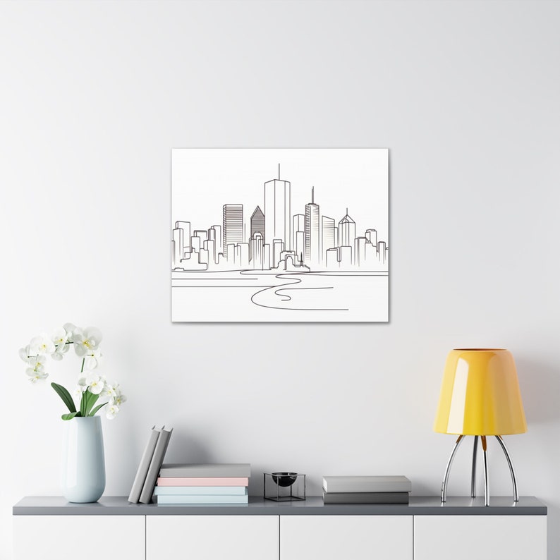 Denver Wall Art Denver Skyline Minimalist Canvas Print Chic Urban
