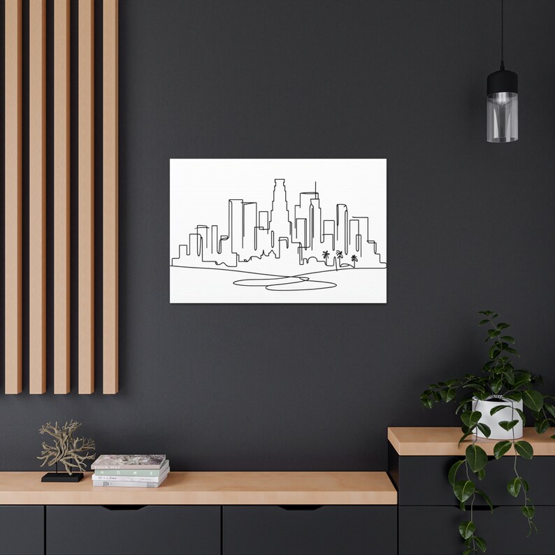 Modern California Wall Art Los Angeles Skyline Minimalist Etsy