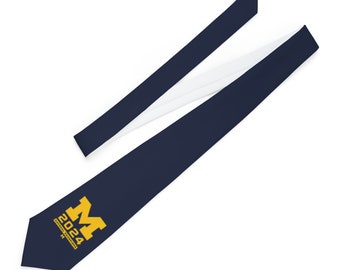 2024 CFP Champions University of Michigan Neck Tie - Gift for Him, Michigan Alumni Gift, Stylish Polyester Tie for Fans and Professionals