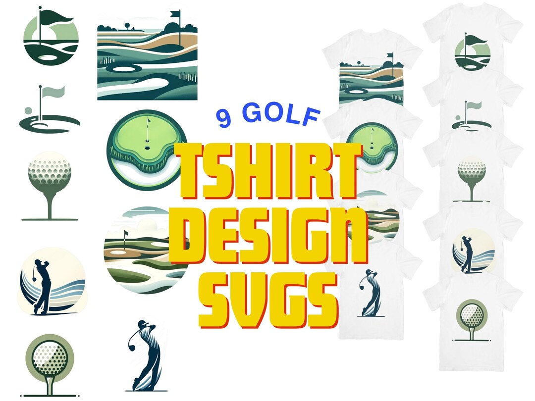 Golf Tshirt Design Bundle SVG and PNG 9 Golf Designs to Print Print