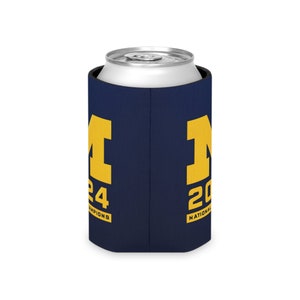 Michigan Champions Koozie, 2024 College Football Playoff Champions University of Michigan Can Cooler, Michigan Wolverine Coozie Gift for Him image 8