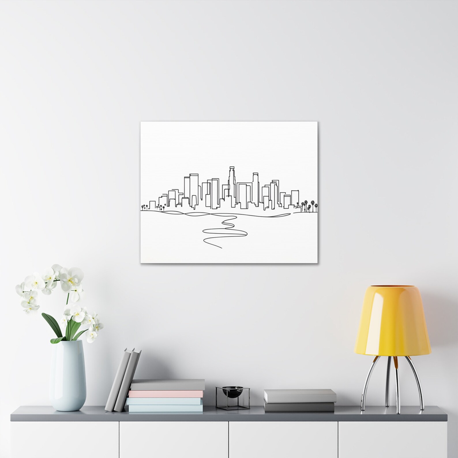 Modern California Wall Decor Los Angeles Skyline Minimalist Wall Art