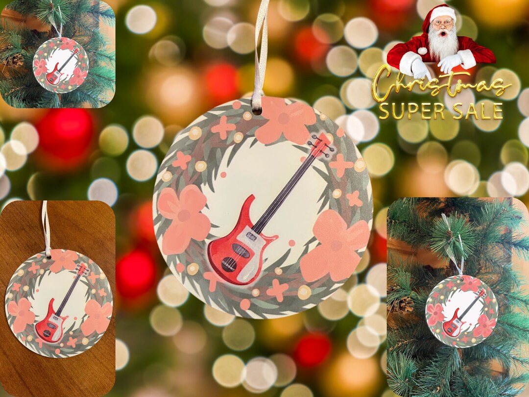 Custom Electric Guitar Christmas Ornament 4x4 Etsy