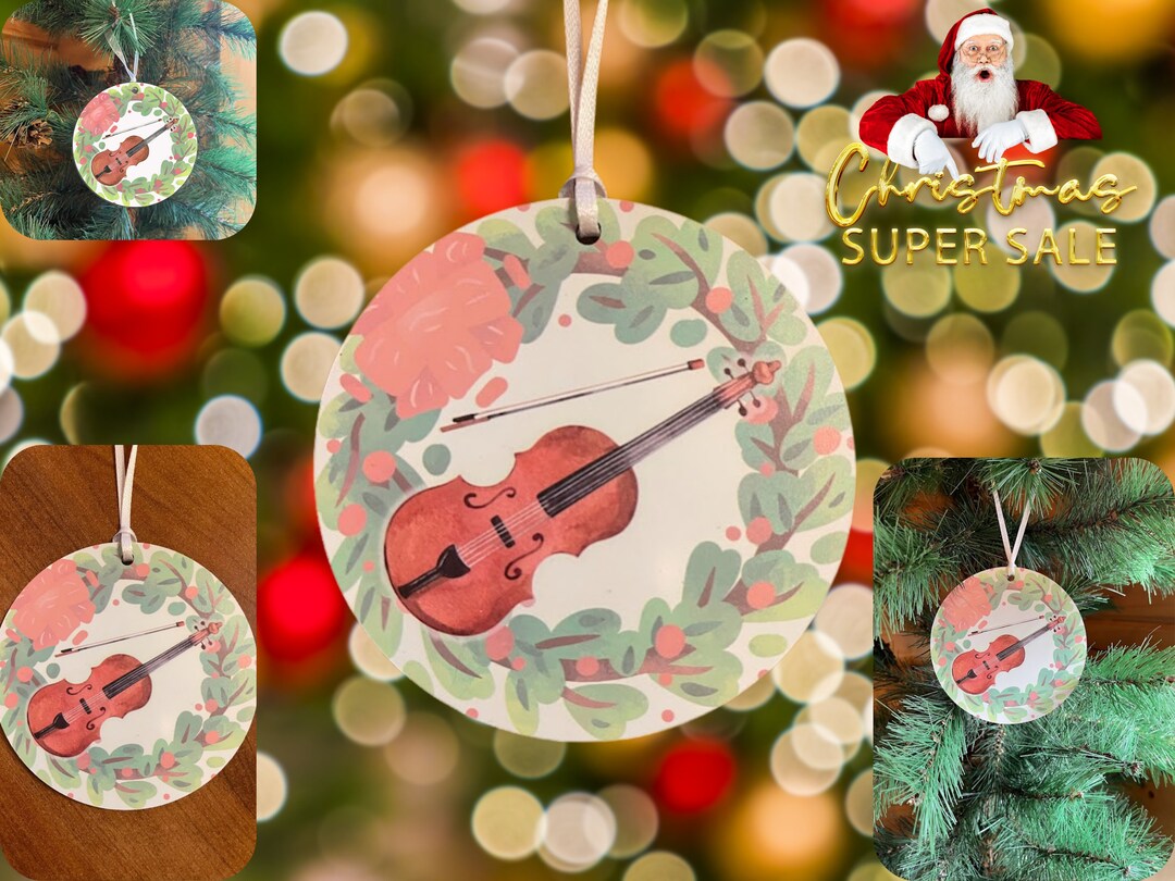 Custom Violin Christmas Ornament 4x4 25 OFF Etsy
