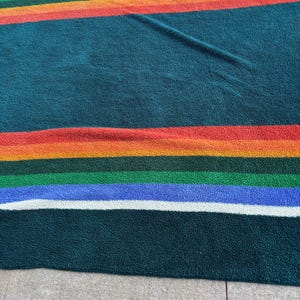 Pendleton King Size Decke Grand Canyon Blau Weicher Sherpa-Fleece Bunte Streifen Bild 7