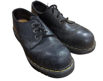 Vintage 90s Dr Martens Shoes Steel Toe 9875 Oxfords Made in ENGLAND Sz 7 - 3 Eye