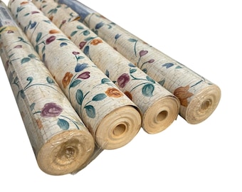 Veel van 4 dubbele rollen Sunworthy-behang bloemen bloemen wandbekleding crème roze