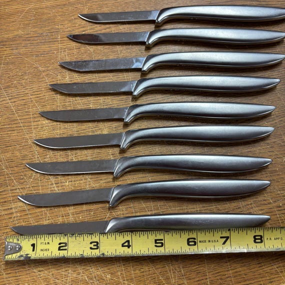 Lot of 9 Gerber Miming Steak Carving Knives Stainless Steel USA
