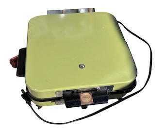 Máquina para hacer gofres y parrilla Rival Avocado Green vintage, rara, probada, clásica, de teflón n.° 90