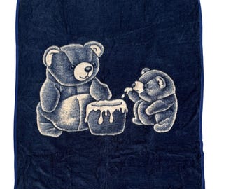 VTG Biederlack omkeerbare deken van acrylmix teddyberen in de honingpot VGU