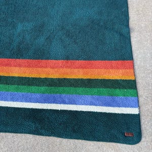 Pendleton King Size Decke Grand Canyon Blau Weicher Sherpa-Fleece Bunte Streifen Bild 3