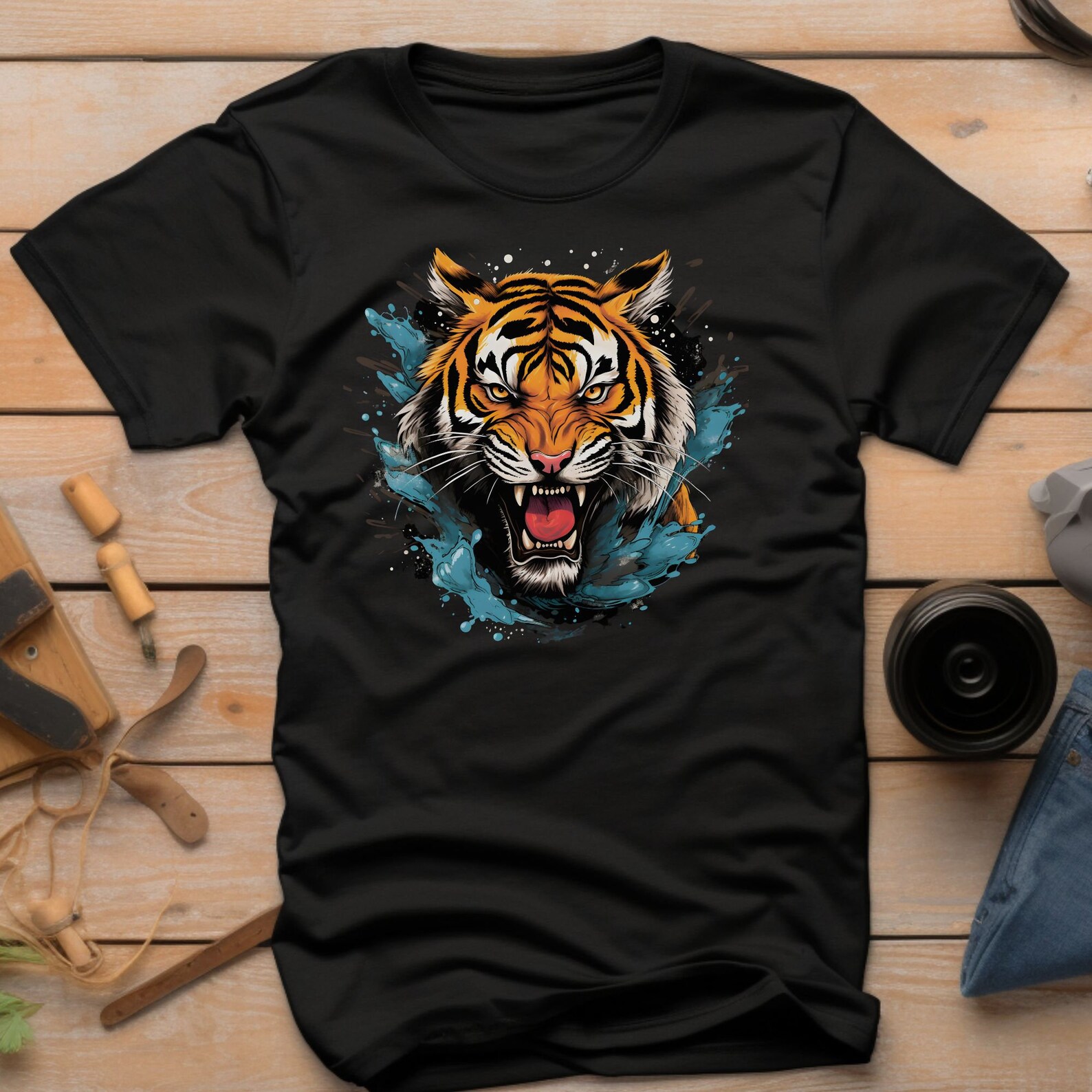 Tiger Graffiti Fitted Tee-Sample