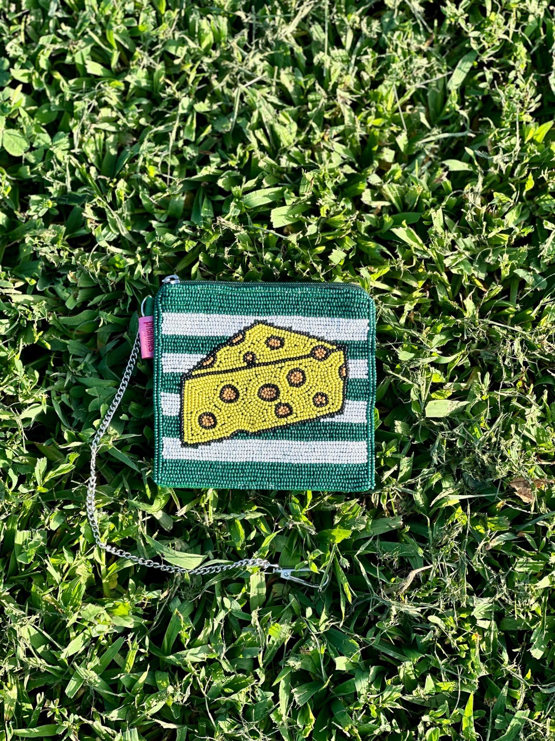 Cheese Head Green Bay | Beaded Coin Purse – | Handmade Statement Pouch ...