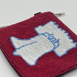 Monedero con cuentas de la Campana de la Libertad de Filadelfia - Granate y blanco / Aprobado por el estadio / Bolso para el día del partido / Bolso Philly hecho a mano