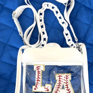 Customized Clear Dodger Bag, Clear Stadium Approved Bag, Clear Crossbody Bag, Dodgers Clear Stadium Bag, RTS