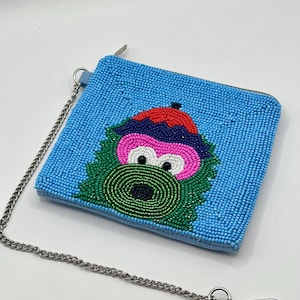 Monedero con cuentas de la mascota de Filadelfia - Azul y verde / Aprobado por el estadio / Bolso hecho a mano para el día del partido / Regalo original de Filadelfia