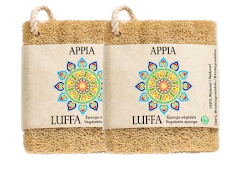 Éponge luffa égyptienne Large | bain et douche | Gommage corporel | Soin exfoliant pour la peau | Écologique 100 % naturel | avec corde (2)